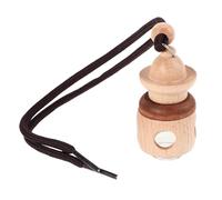 COOPHYA Wooden Car Air Freshener Bottle with Refillable Essential Oil Diffuser, Portable Rearview Mirror Decoration, Creative Charming Hanging Ornament for Car Interior
