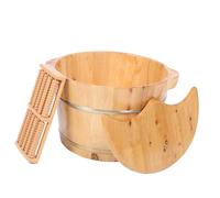 COOPHYA Wooden Clean with Basin and Lid Home Foot Massager Easy to Leak-proof Use