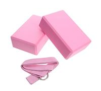 COOPHYA Yoga Equipment with Resistance Band Strap and Blocks Pink Yoga Assist Accessories for Stretching Fitness and Deep Stretches Lightweight and Non Slip Design for Convenient Use