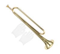 COOPHYA Youth Brass Trumpet for Kids Gold Color Beginner Musical Instrument Gloves for School Bands and Young Musicians
