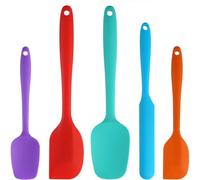 Cooptop 5 Piece Silicone Spatula Set - Rubber Spatula - 600°F Heat Resistant Baking Spoon & Spatulas (Multicolor-5)