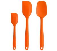 Cooptop Silicone Spatula Set - Rubber Spatula - 600°F Heat Resistant Baking Spoon & Spatulas (Orange)
