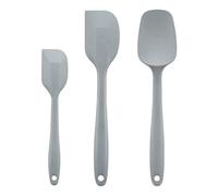 Cooptop Silicone Spatula Set - Rubber Spatula - Heat Resistant Baking Spoon & Spatulas - Pro Grade Non-stick Silicone with Steel Core (Light Gray)
