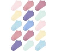 Cooraby 15 Pack Kids' Half Cushion Low Cut Athletic Ankle Socks - Boys Girls Ankle Socks-Black White Gray Trainer Socks - for 2-10 Years Boys Girls School Short Socks