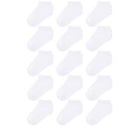 Cooraby 15 Pack Kids' Half Cushion Low Cut Athletic Ankle Socks - Boys Girls Ankle Socks-Black White Gray Trainer Socks - for 2-10 Years Boys Girls School Short Socks