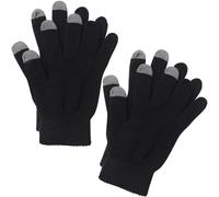 Cooraby 2 Pairs Men or Women's Winter Touch Screen Magic Gloves - Warm Knit Gloves for Typing & Texting (Black, Small)