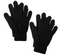 Cooraby 2 Pairs Winter Magic Gloves Classic Knit Warm Gloves Accessories for Man, Woman or Teens (Black, M)
