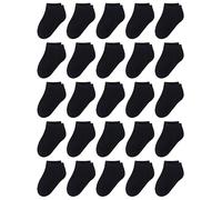 Cooraby 25 Pairs Kids' Socks - Sport Ankle Athletic Socks for Boys Girls -Black White Gray Trainer Socks - for 2-10 Years Boys Girls School Short Socks
