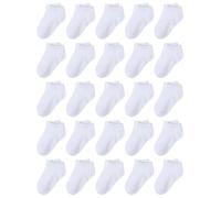 Cooraby 25 Pairs Kids' Socks - Sport Ankle Athletic Socks for Boys Girls -Black White Gray Trainer Socks - for 2-10 Years Boys Girls School Short Socks