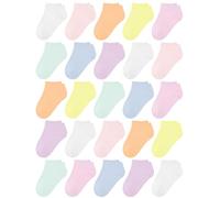 Cooraby 25 Pairs Kids' Socks - Sport Ankle Athletic Socks for Boys Girls -Black White Gray Trainer Socks - for 2-10 Years Boys Girls School Short Socks