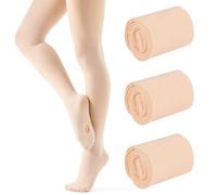 Cooraby 3 Pairs Girls Ballet Dance Tights Transition Tights Convertible Dance Leggings 6-14Y