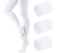 Cooraby 3 Pairs Girls Ballet Dance Tights Transition Tights Convertible Dance Leggings 6-14Y
