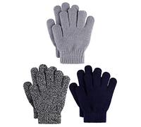 Cooraby 3 Pairs Kid's Winter Gloves Thick Cashmere Warm Knitted Gloves Children Cold Weather Gloves