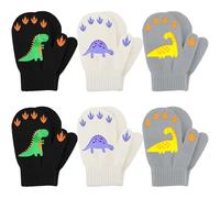 Cooraby 6 Pairs Toddler Magic Stretch Mittens Winter Unisex Baby Knitted Gloves Mittens (Mixed Color M, 1-3 Years)