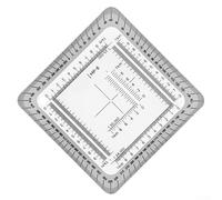 Coordinate Ruler for Surveying, Acrylic Topographic Scale and Protractor 1:24000 1:25000 1:50000, 7 cm x 7 cm (2.75" x 2.75") Transparent Grid Tool for UTM MGRS