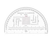 Coordinate Scale Ruler, Protractor for Map Reading Navigation with 1:25000 and 1:63360 Scales, 0-360 Degree Semi-Circle Transparent PP Tool for School Training and G2AB Use