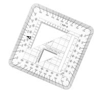 Coordinate Scale Tool with Gridded Metric Scales for Geographic Study Engineering Drawing Architectural Work Learning Tool