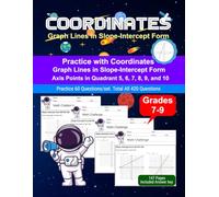Coordinates Graph Lines: Math Drill, Practice Book, Workbook, Graph Lines in Slope Intercept Form, Grades 7-9, Ages 12-15