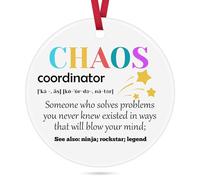 Coordinator Christmas Ornament Chaos Coordinator Gift for Women Men Ceramic Ornament Keepsake Appreciation Gifts for Boss Coworker Social Worker Christmas Ornament Xmas Holiday Party Tree Decorations