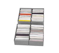 Coorganisers 4 Pack T-shirt Drawer Organizers - 10 Grid Compartment Storage Box Wardrobe Clothes Organizer, Washable for Folded Clothes, T-shirt, Legging, Silk Scarves