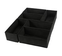 Coorganisers 6 Packs Dresser Organizers, Drawer Organizers for Clothing, Baby Organizers and Storage Drawers, Woven-Fabric Dresser Drawer Organizers, Baby Clothes Organizer in Bedroom (Black)