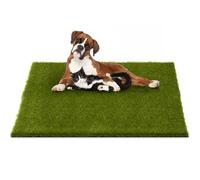 CooRug Dog Grass Pee Pads, 39.4 x 31.5 inches Reusable Artificial Grass Turf Rug for Dogs, Washable Fake Grass Mat Dog Pee Pad Replacement Outdoor Indoor Potty Training Pads with Drainage Holes