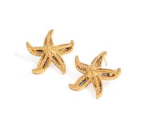 COORWEEL Large Seashell Starfish Earrings for Women Statement Ocean Beach Earrings Summer Jewelry, Stainless Steel, No Gemstone