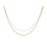 COORWEEL Wallet Chain Layered Pants Beaded Chains for Men Women Fashion Pearl Jeans Belt Pocket Bag Charm Accessories Hip Hop Waist Jewelry, M Size, Non-Precious Metal, No Gemstone