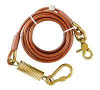 Coosbeni Dog Tie Out Cable Steel, Wire Lead Leash Cable with Stainless Dua,Chew Proof Dog Chain for Outside