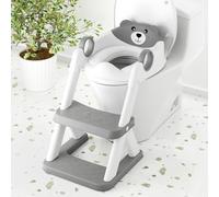 COOSEYA Toilet Seat, Potty Training Seat for Toddler, Upgraded 2-in-1 Potty Toilet Training for Boys and Girls,Waterproof Cushioned Mat with Non-Slip Step Stool(Grey)