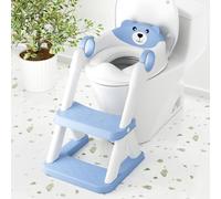 COOSEYA Toilet Seat, Potty Training Seat for Toddler, Upgraded 2-in-1 Potty Toilet Training for Boys and Girls,Waterproof Cushioned Mat with Non-Slip Step Stool(Blue)