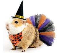 CooShou 3Pcs Guinea Pig Halloween Costume Small Animals Witch Hat Halloween Bandana Triangle Scarf for Guinea Pig Chinchilla