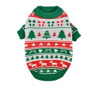 CooShou Puppy Cat Christmas Sweater Dog Xmas Round Neck Sweater Pet Christmas Tree Pullover Knitwear Clothes Xmas Elk Apparel Outfit for Cat Dog XL