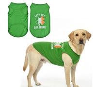 CooShou St. Patrick's Day Dog Tank Top Lucky Shamrock Clover Pattern Sleeveless Shirt Irish Festival Pet Costume Breathable Summer Puppy Outfit for Small Medium Large Dogs (Light Green) XXXL