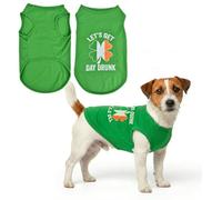CooShou St. Patrick's Day Dog Tank Top Lucky Shamrock Clover Pattern Sleeveless Shirt Irish Festival Pet Costume Breathable Summer Puppy Outfit for Small Medium Large Dogs (Light Green) M