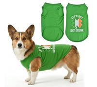 CooShou St. Patrick's Day Dog Tank Top Lucky Shamrock Clover Pattern Sleeveless Shirt Irish Festival Pet Costume Breathable Summer Puppy Outfit for Small Medium Large Dogs (Light Green) XL