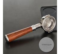 Coosigar 58mm Bottomless Portafilter | Fits for E61 Group Head 2 Ears machines| Stainless Steel portafilter and Mahogany Handle|Espresso Machine Accessories(Mahogany)