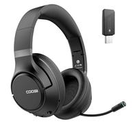 COOSII H300 Wireless Headphones Bluetooth with Microphone, Over Ear Headsets with Environmental Noise Cancelling Retractable Mic, USB Dongle & Mute for Office Laptop Computer Chromebook Smartphone