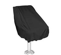 COOSOO Boat Seat Cover Heavy Duty Oxford Fabric Helm Chair Protective Cover Outdoor Waterproof Rainproof Captain Boat Bench Chair Seat Cover Boat Accessories for Fishing Boating Black,22x24x25 inch