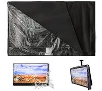 COOSOO Outdoor TV Cover with Clear Front Television Cover Waterproof Universal Protector for LCD LED Plasma Television Sets with Remote Control Pocket Compatible with Standard Mounts Stands (65-70'')