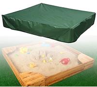 COOSOO Sandbox Cover Waterproof Dustproof UV Protection Square Sandpit Pool Cover with Drawstring Avoid the Sand and Toys Contamination,120x120cm Oxford Cloth Green Outdoor Furniture Garden Cover