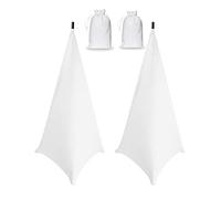 COOSOO Universal Speaker Stand Cover - Black, Lycra Spandex Material - 6 Feet High - Universal Fit - Speaker Amplifier Stand - 360 Degree Cover - Weddings Banquets Events