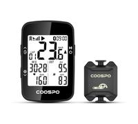 CooSpo BC26S Bike Computer Bluetooth with Speed Cadence Sensor Bundle | Auto backlight, custom speed alert, rich ride data display, 20h GPS endurance, seamless Strava sync via CoospoRide APP
