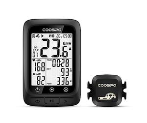 COOSPO Bike Computer GPS Wireless, ANT+ Cycling Computer with Bluetooth, Multifunctional ANT+ Bicycle Computer with 2.4 LCD Screen, Bike Speedometer with Auto Backlight IP67