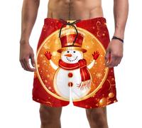 coosun Mens Christmas Snowman Ball Swim Trunks Quick Dry Beach Shorts Surfing Boardshorts Swimming Shorts M