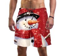 coosun Men's Christmas Snowman Birds Swim Trunks Quick Dry Beach Shorts Surfing Board Shorts Swimming Shorts M