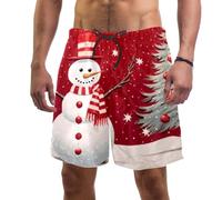 coosun Men's Christmas Snowman Swim Trunks Quick Dry Beach Shorts Surfing Board Shorts Swimming Shorts M