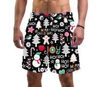 coosun Men's Cute Christmas Elements Swim Trunks Quick Dry Beach Shorts Surfing Board Shorts Swimming Shorts L