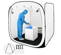 CooTentler Pop Up Paint Booth 180x180x180cm Portable Spray Tent with Black Floor, Mesh Door and Mesh Window for Furniture, Auto Parts & Other Items Painting Works