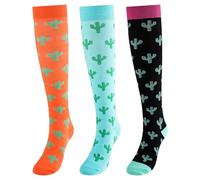 CooTooLa 3 Pair Compression Socks Knee High Socks Support Sock for Women & Men Flight stockings for Athletic Running Cycling Travel
